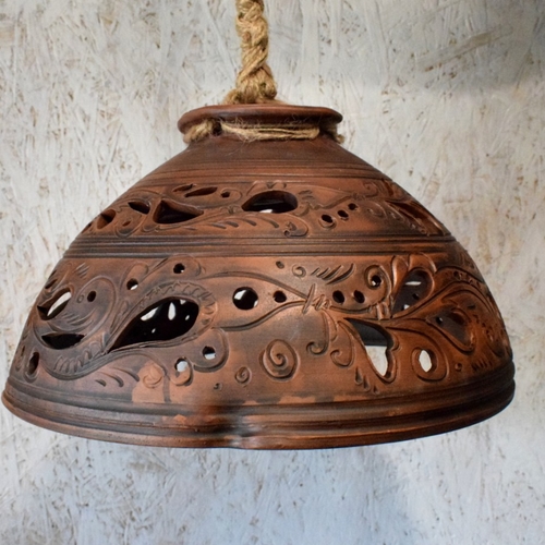 Керамічний абажур ручної роботи 32*19