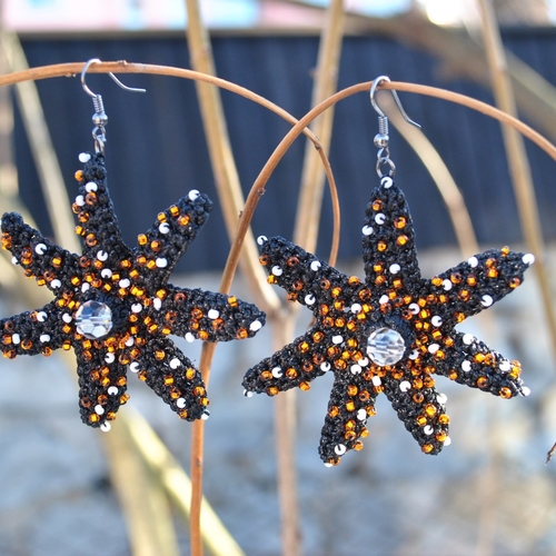 В'язані сережки "Зірки"