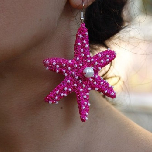 В'язані сережки "Зірки"